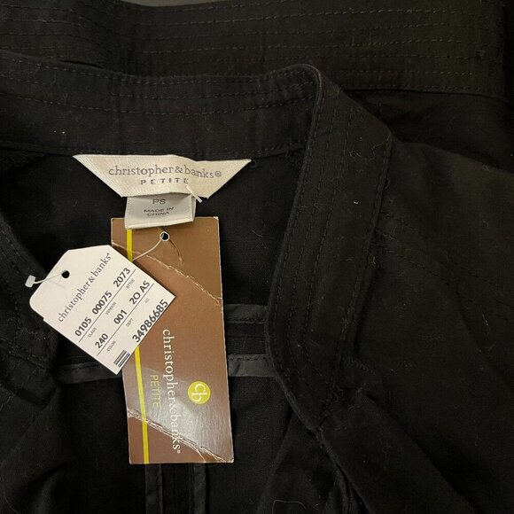 CHRISTOPHER & BANKS Women's Black Ruffled Jacket - Size PS - NWT - Picture 4 of 4